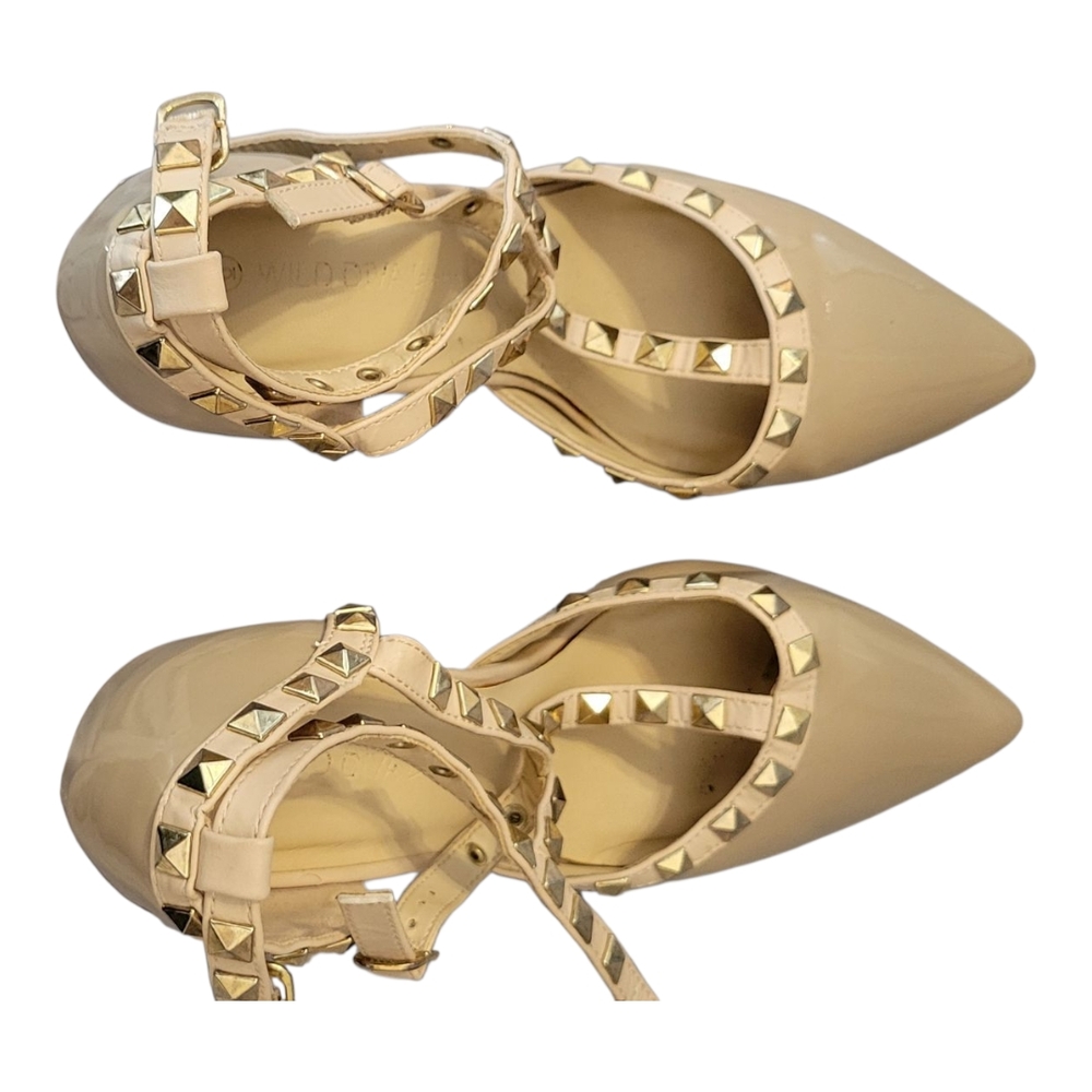 🔥6 FOR $25!🔥Valentino Style Chic Studded Nude Heels - Picture 4 of 5